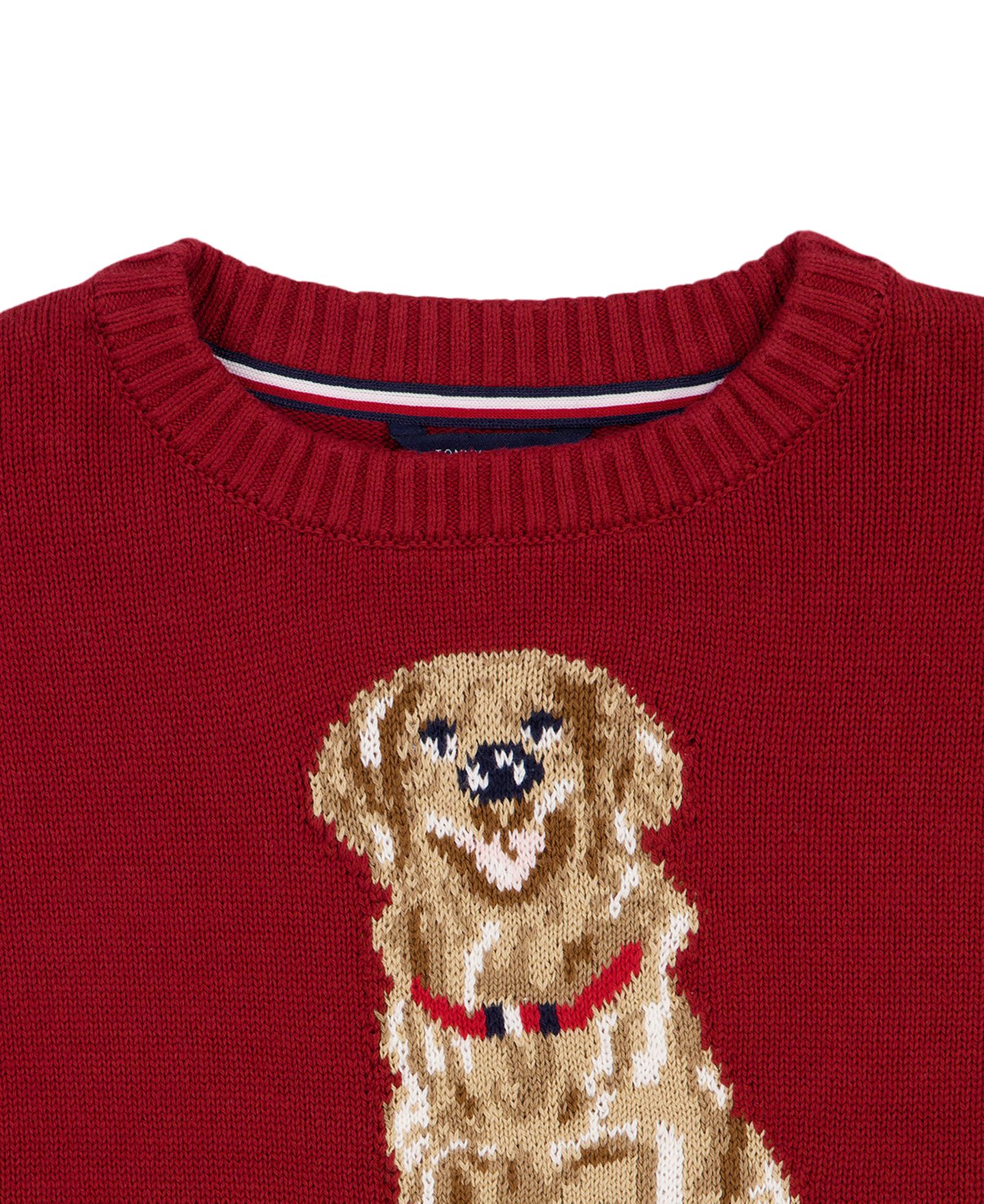 Свитер Tommy Hilfiger Intarsia Dog Drop-Shoulder для девочек, цвет: Мерло — фото 5