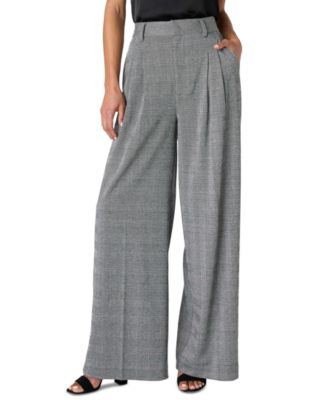 Women's Brooke Glen Plaid High-Waisted Wide-Leg Pants