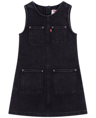 Girls' S-XL Sleeveless Utility-Inspired Denim Dress