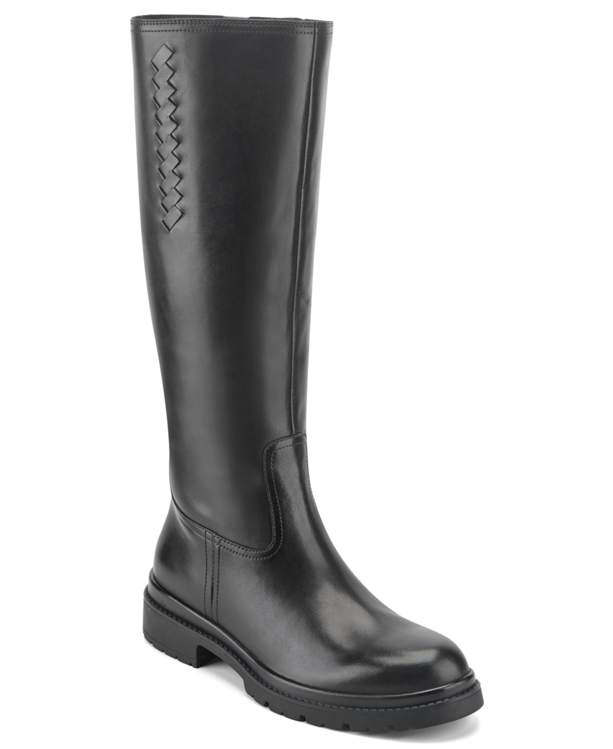 Easy Spirit Women's Petulla Knee High Leather Riding Boots - Black Leather