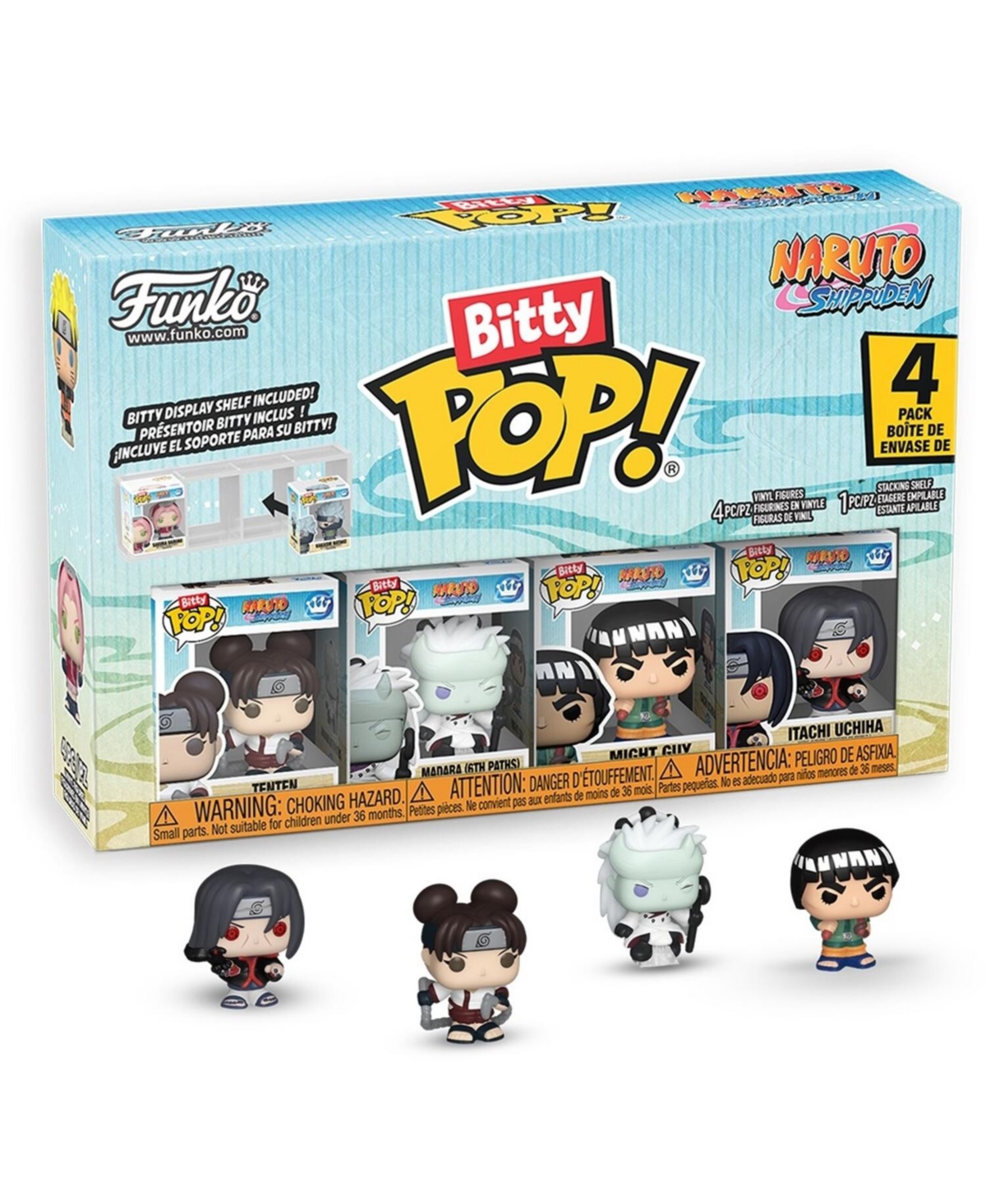 Funko Bitty Pop! Naruto Shippuden Battles 4-Pack Vinyl Figures, Ages 3+