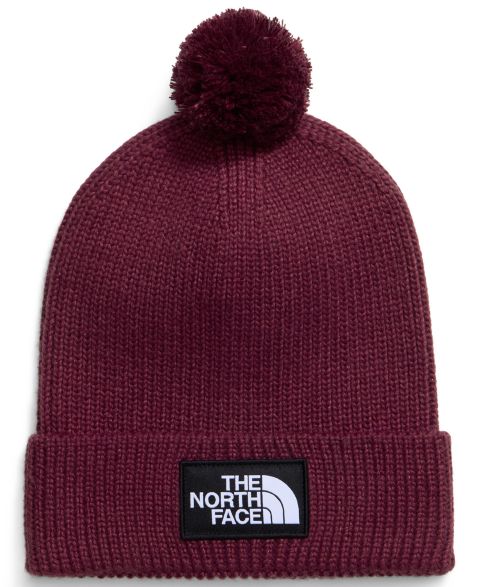 Мужская шапка The North Face Pom-Pom Rib-Knit Beanie, цвет: Бордовый
