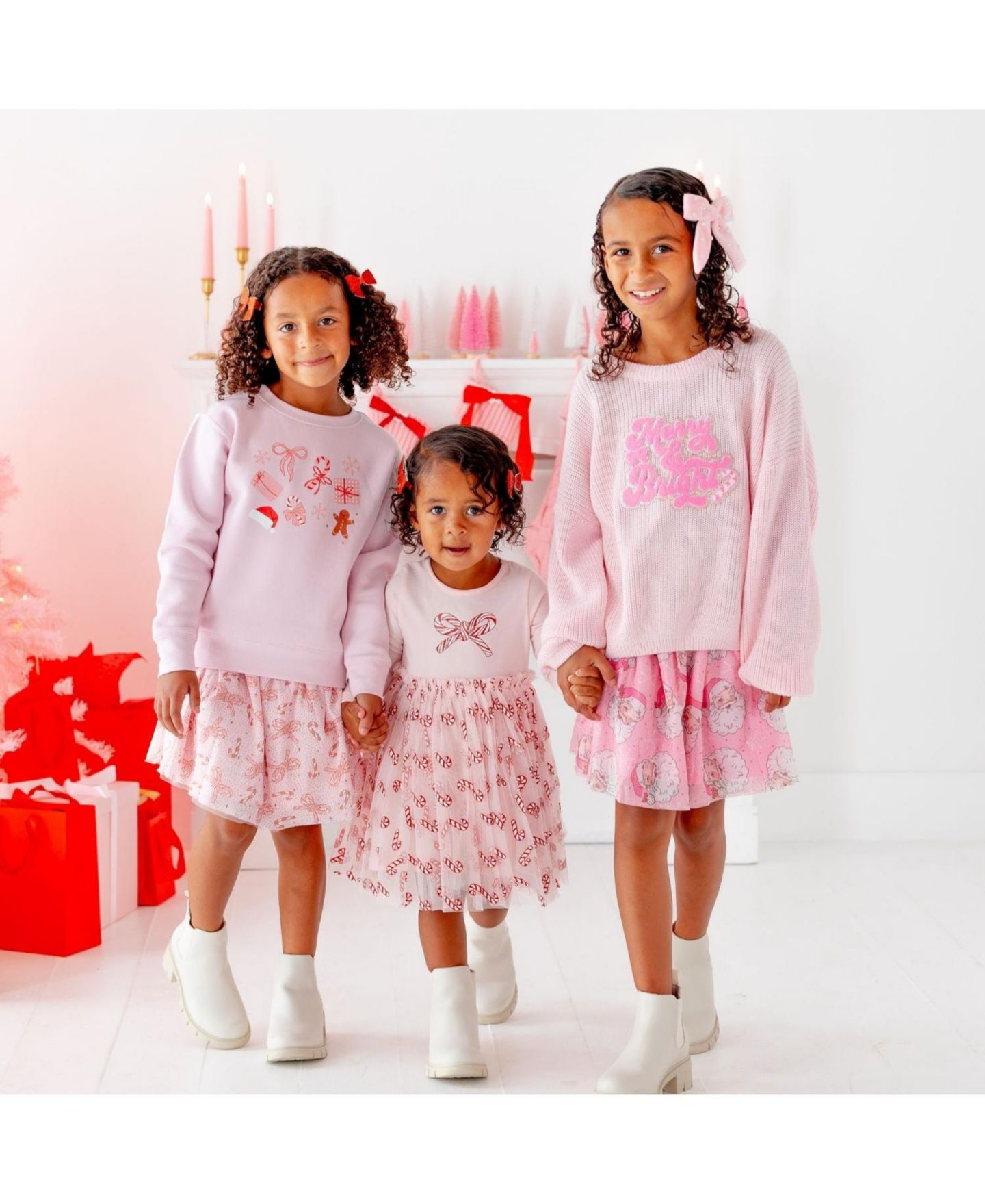 Свитер Sweet Wink Merry and Bright Patch Crewneck Long-Sleeve для девочек, цвет: Светлый розовый — фото 7