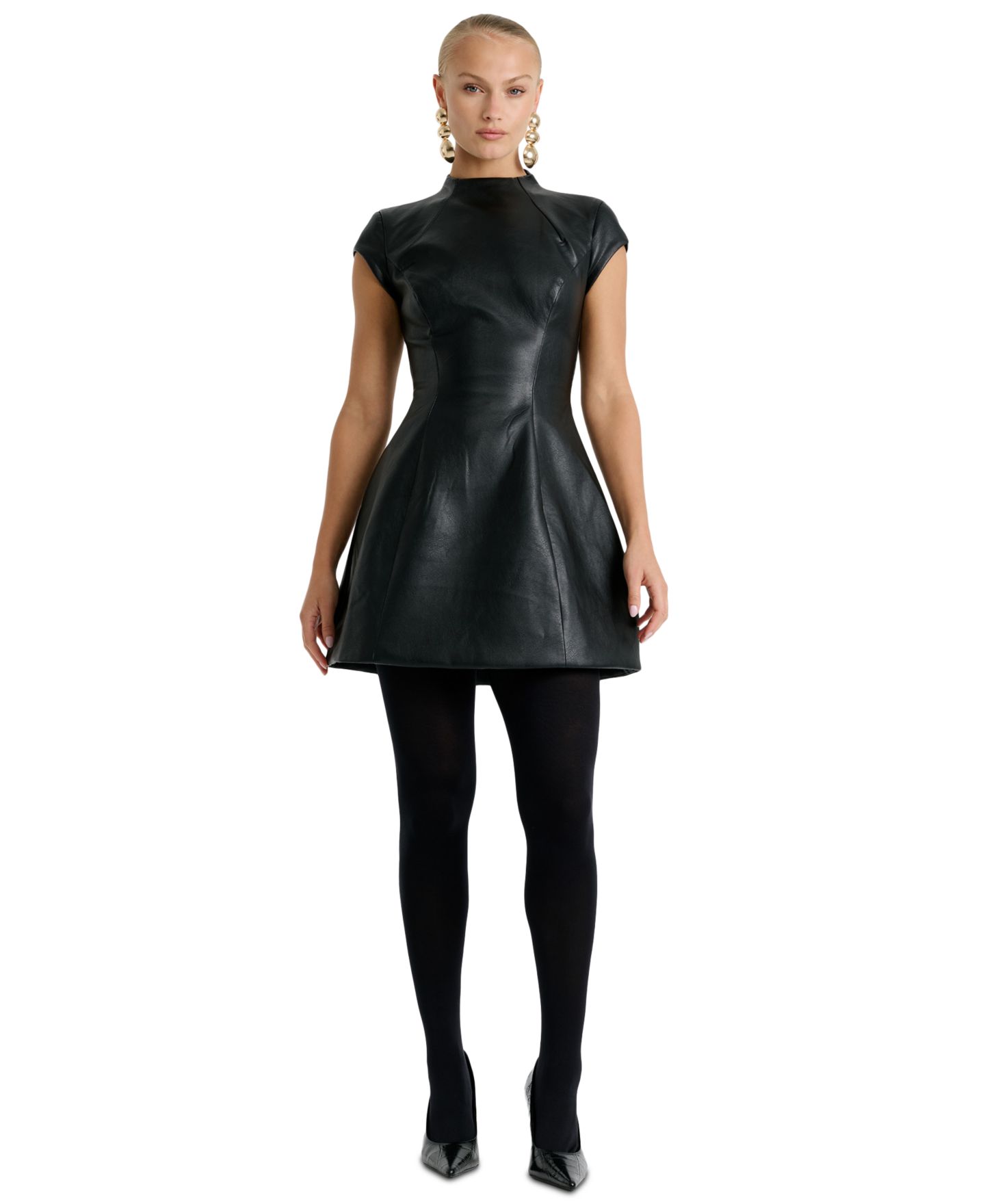 Женское платье Bardot Delphi Mock-Neck Mini, цвет: Чёрный — фото 1