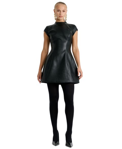 Женское платье Bardot Delphi Mock-Neck Mini, цвет: Чёрный