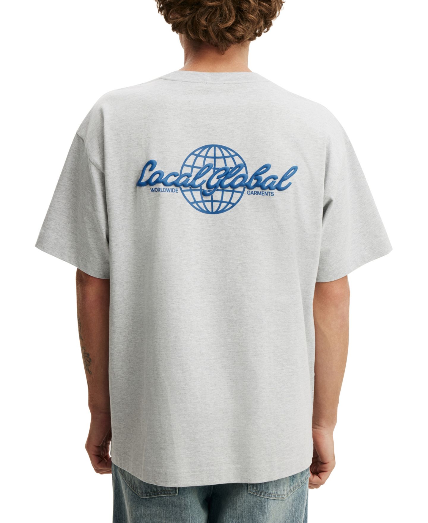 Мужская футболка Cotton On Graphic Heavyweight Box Fit Text, цвет: Серый — фото 1