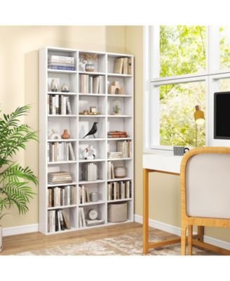 70 Inch Tall Bookshelf, 24 Cube Storage Organizer Bookcase with Adjustable Shelves