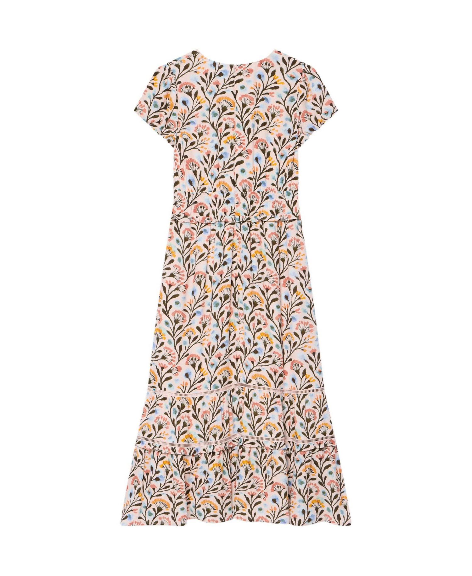 Women's Floral Print V-Neck Midi Dress