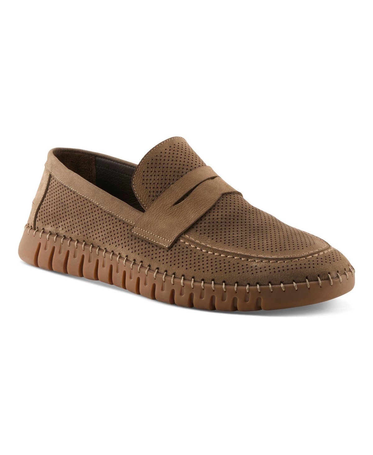 Spring Step Men's Elio Suede Leather Penny Loafers - Dark taupe nubuck