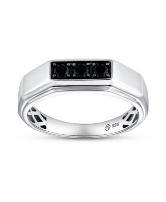 Men's Black Spinel Raiden Horizontal-Bar-Band Ring, 0.3 ct. t.w.