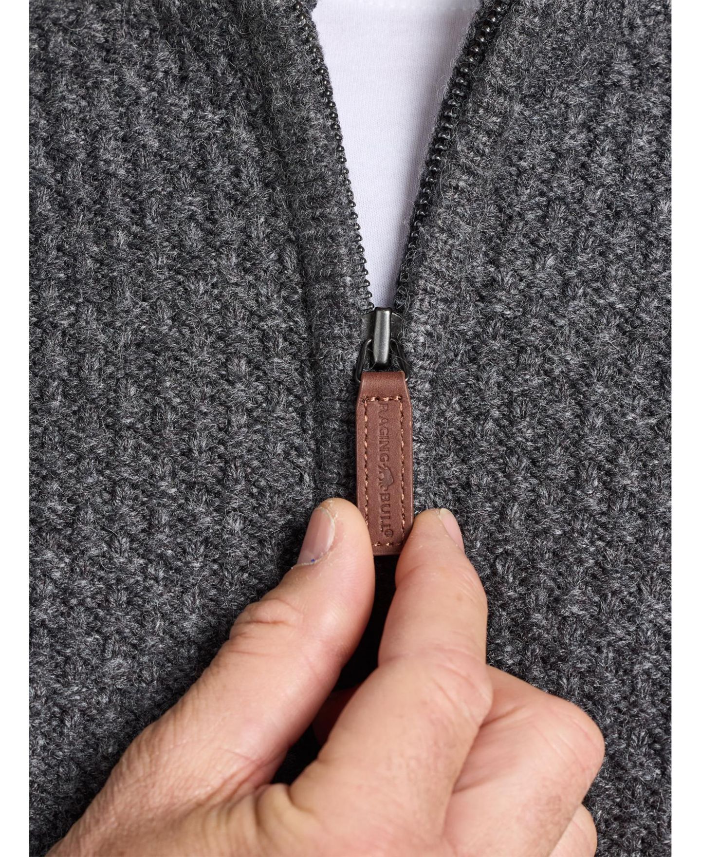 Мужской свитер Raging Bull Quarter-Zip Chunky-Textured Relaxed-Fit — фото 5