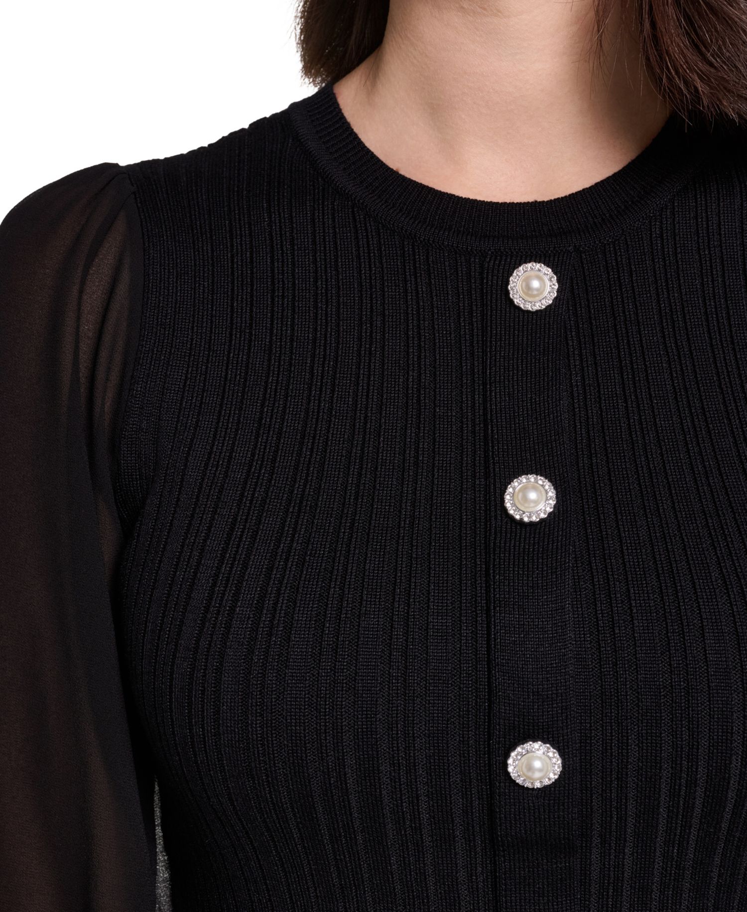 Petite Long-Sleeve Midi Fit & Flare Dress