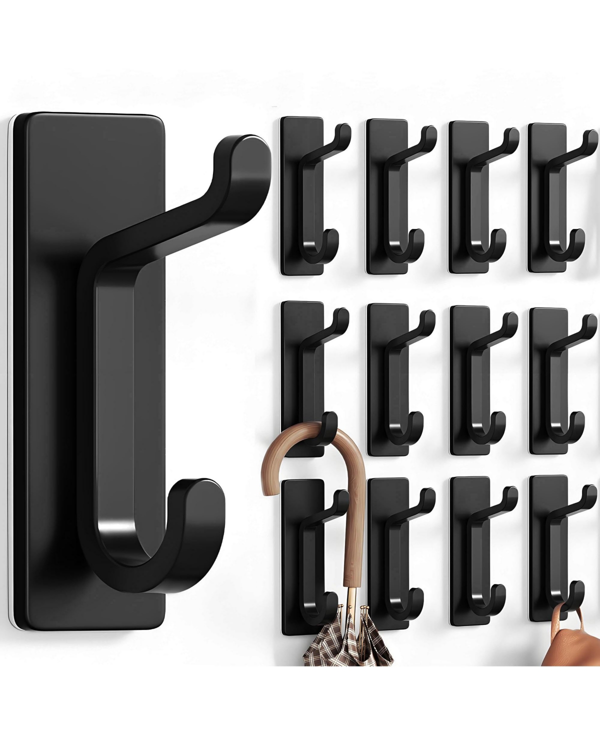 Cyqbd 12 Pack Wall Hooks Adhesive Door Hanger Stick On Coat Towel Bathroom Hardware