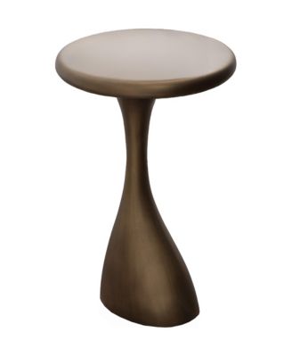Auclair Sculptural Round Metal Side Table Circle End Table for Use as Unique Bedroom Nightstand or Pedestal Martini Table