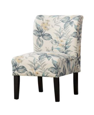 Capa Print Fabric Armless Contemporary Accent Chair