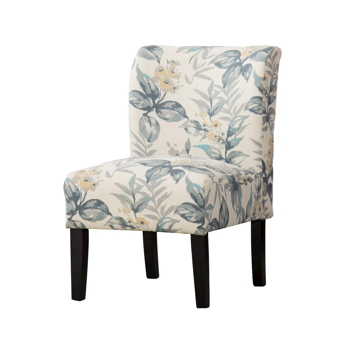 Roundhill Furniture Capa Print Fabric Armless Contemporary Accent Chair