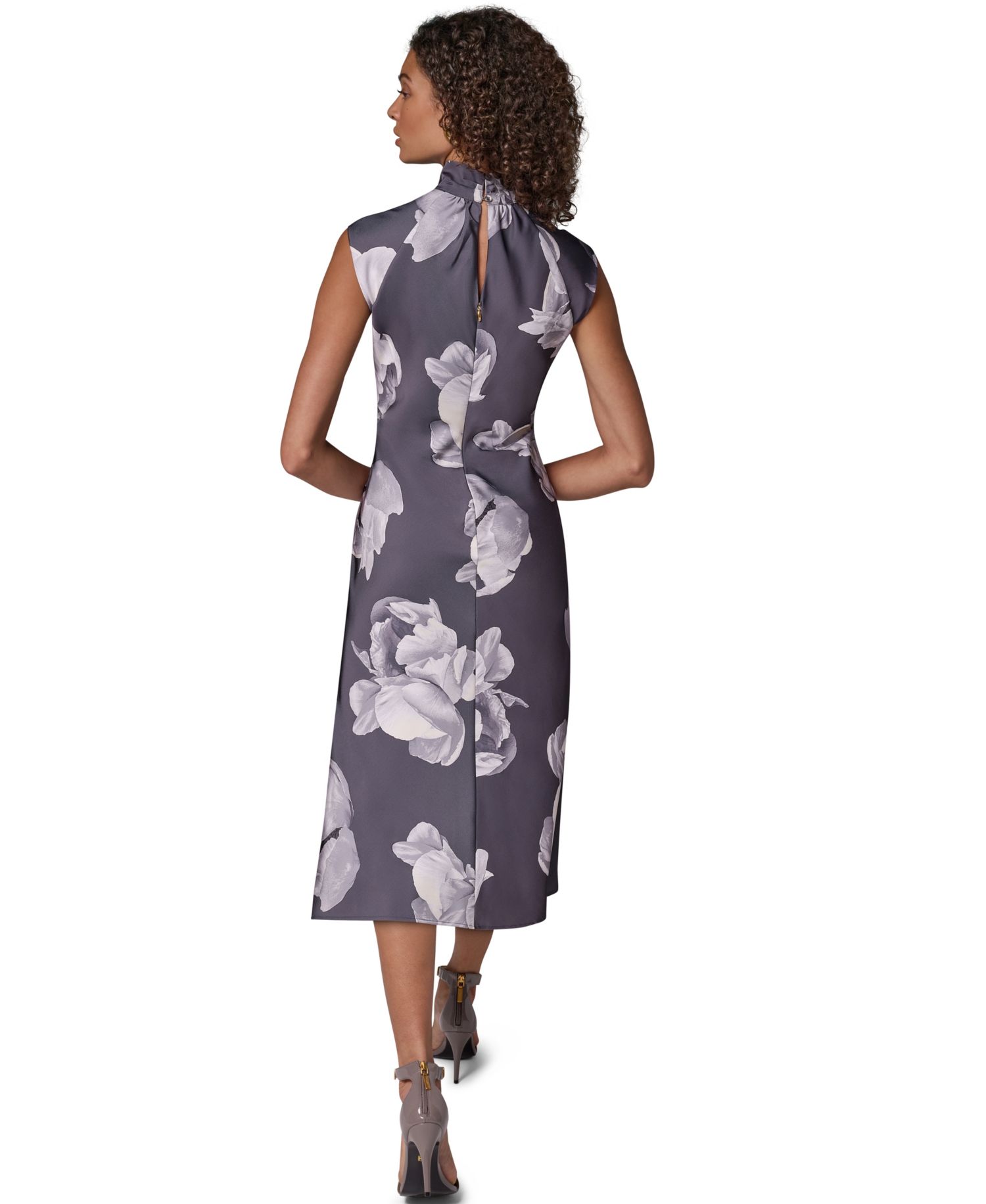 Women's Floral-Print Cap-Sleeve Midi Dress