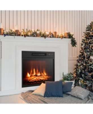 18/23" Electric Fireplace Insert, 3-Level LED Flame, 1400W 5000 BTU, 62-82F Thermostat, Remote
