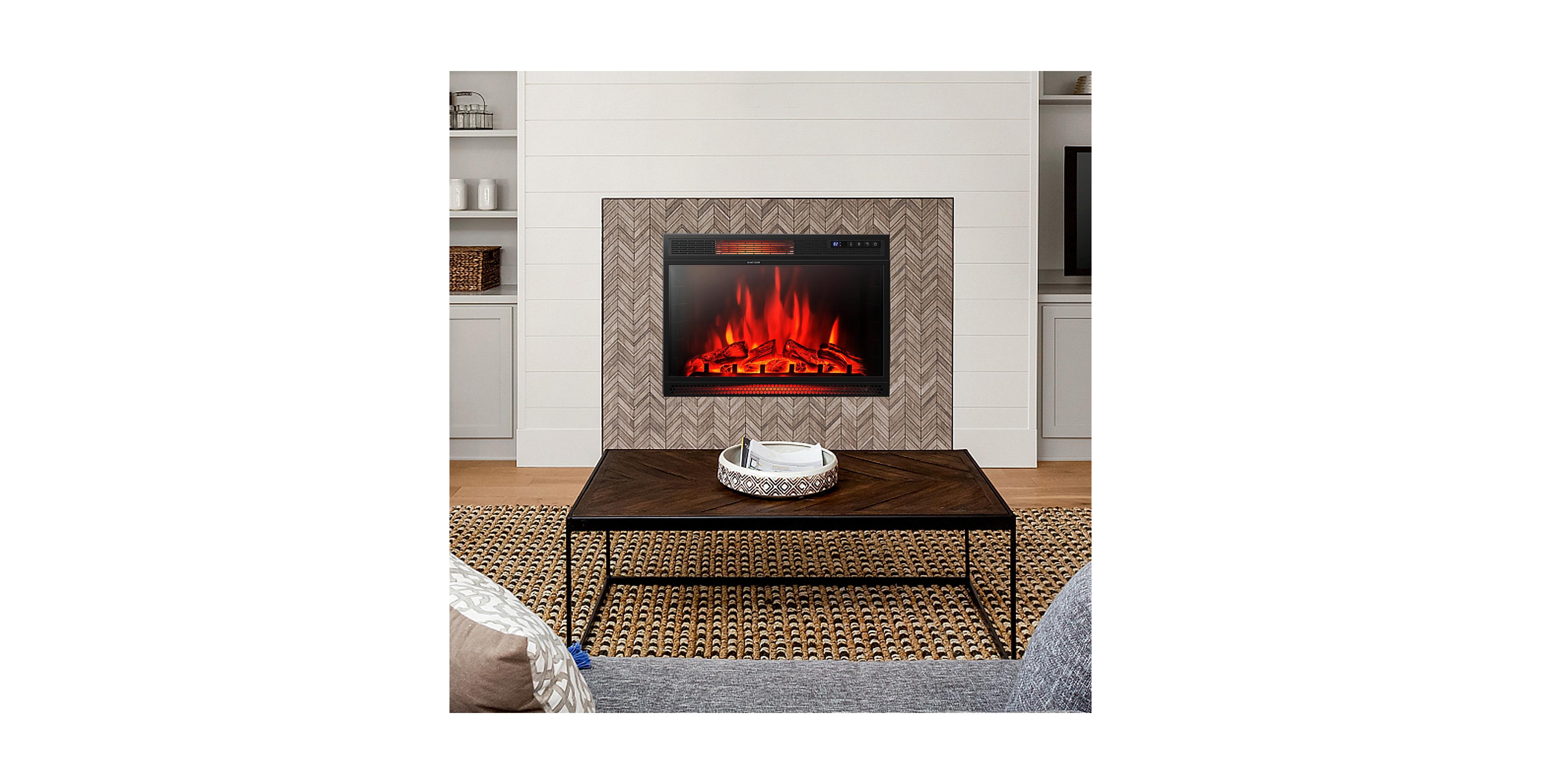 Boyel Living 28" Electric Fireplace Freestanding Recessed with Remote, 900 1350W Heater