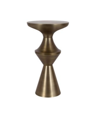 Zavalia Metal Side Table Sculptural Circle End Table for Use as Unique Bedroom Nightstand or Pedestal Martini Table