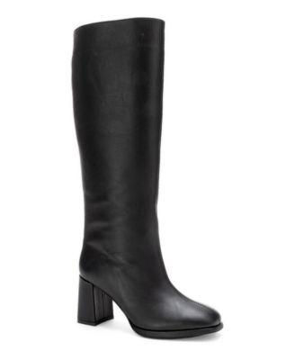 Javen Knee-High Square-Toe Block-Heel Boots