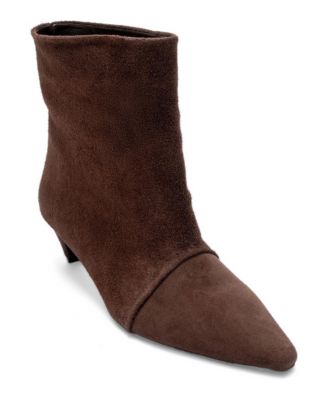 Amara Leather Kitten-Heel Pointed-Toe Ankle Boots
