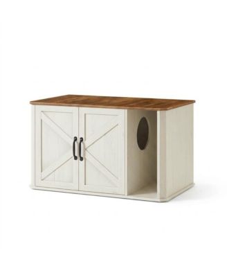 Modern Cat Litter Box Enclosure Furniture with Hidden Litter Box Design