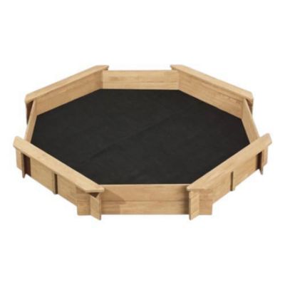 Kids Outdoor Octagonal Sandbox with Wood Finish for Backyard