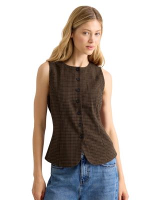 Women's Tailored Gingham Waistcoat