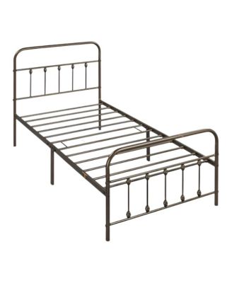 Metal Bed Frame with Headboard and Footboard for Bedroom