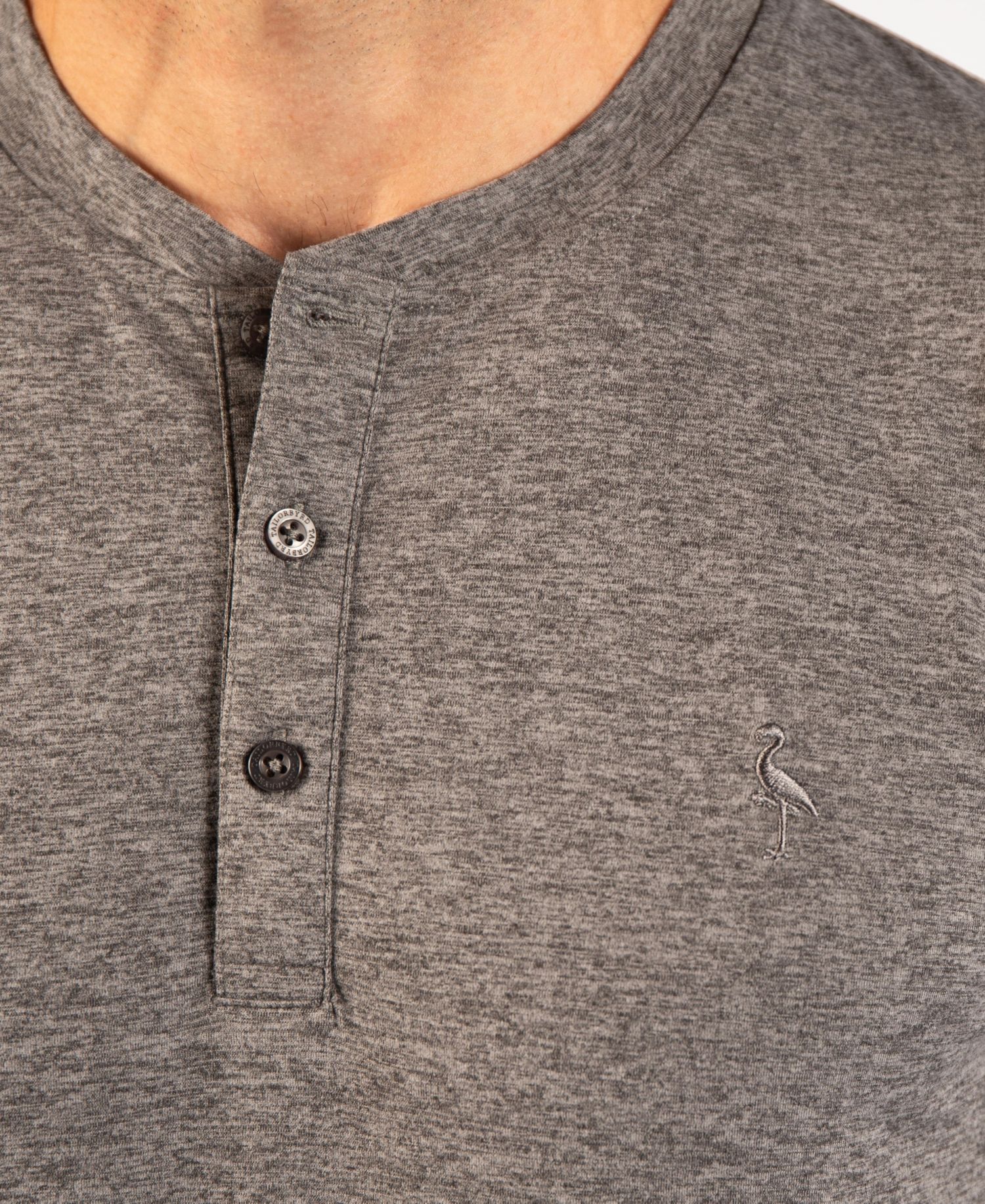 Men's Brushed Melange Long-Sleeve Henley