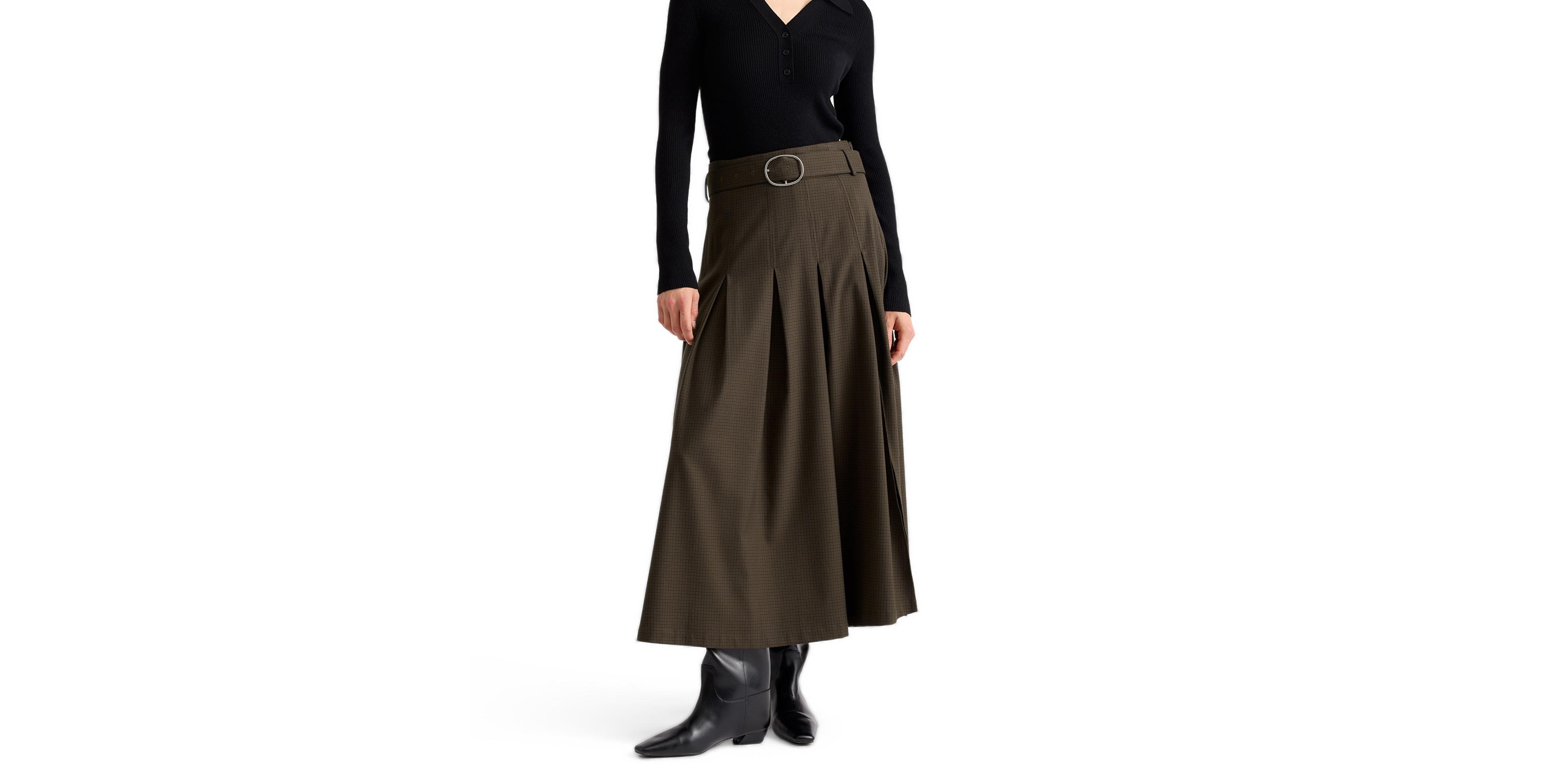 Albaray Women's Mini Checked Belted Skirt