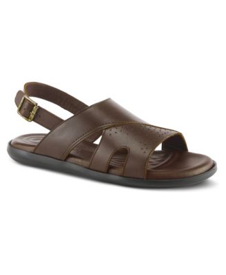 Men's Jeff Leather Round-Toe Sandals