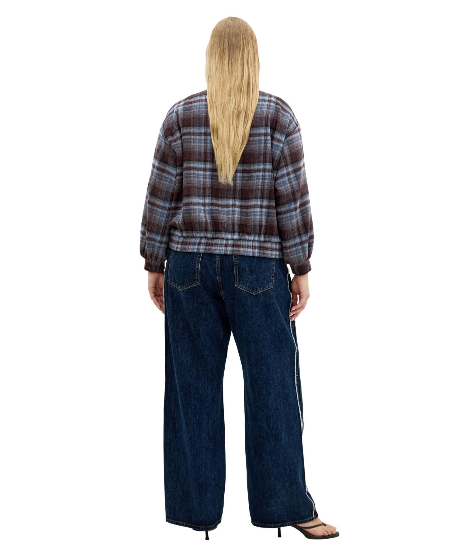 Plus Size Mila Plaid Drop-Shoulder Jacket