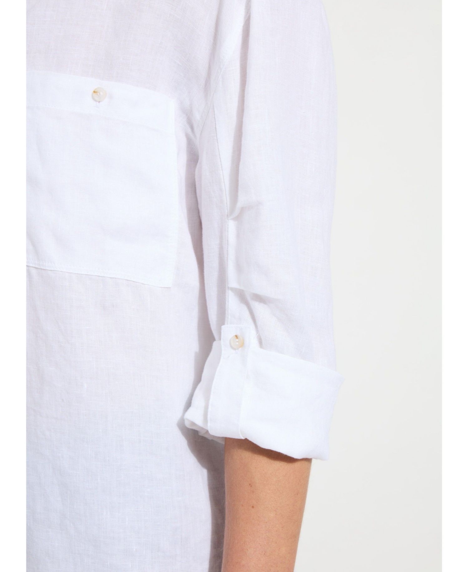 Women's Rose Roll-Tab Linen Utility Shirt