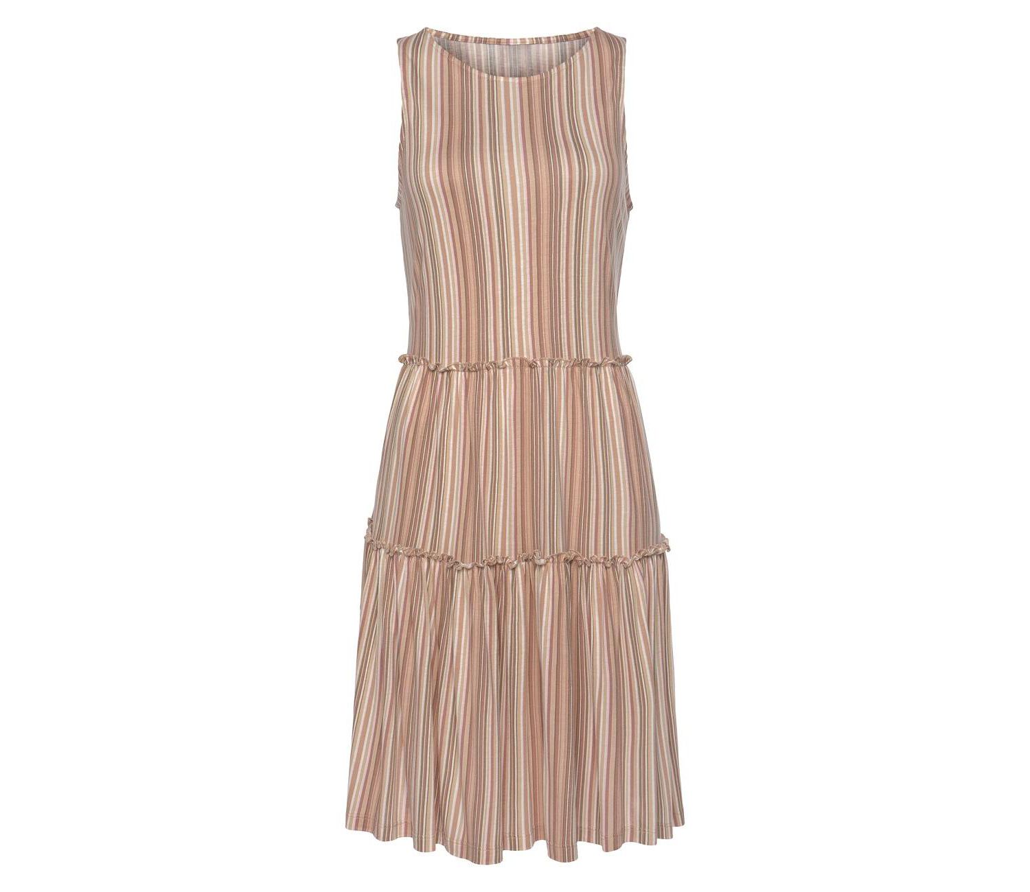 Women's Tiered Striped Sleeveless Dress