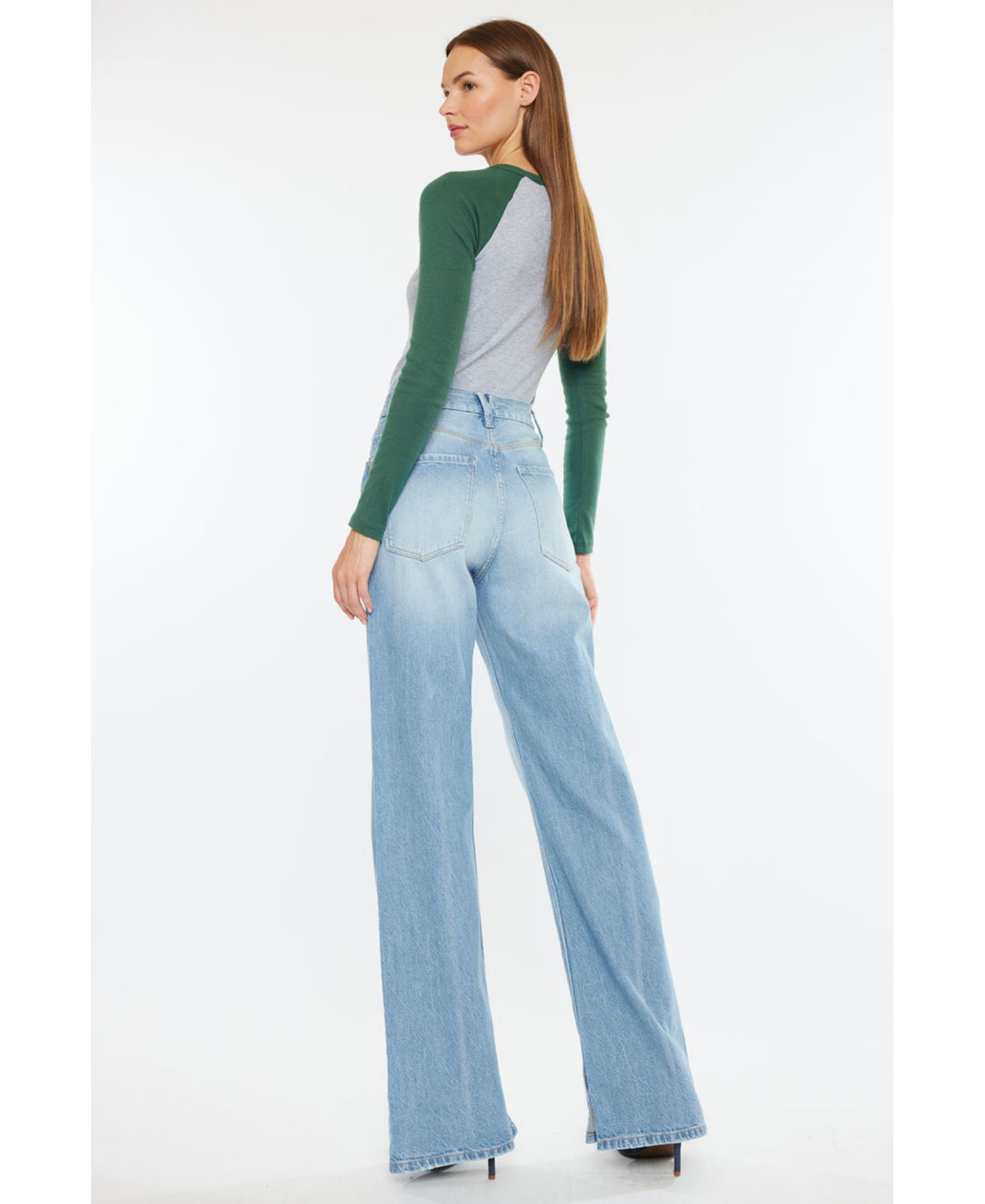 Women's Janna High-Rise Light-Wash Wide-Leg Jeans