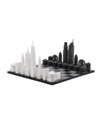 New York vs Los Angeles Marble Acrylic 32-Piece Chess Set, Ages 12+
