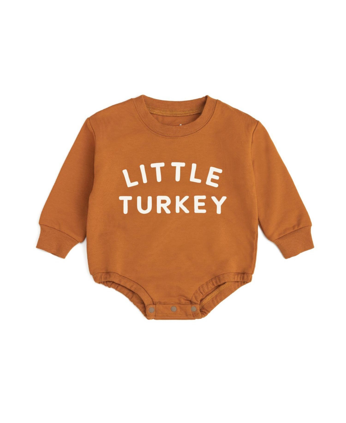 Sweet Wink Baby Boys' Little Turkey Long-Sleeve Sensory-Friendly Romper - Burnt orange