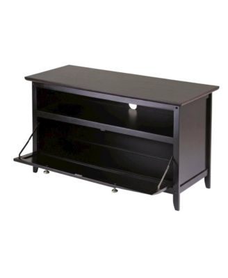 Dark Espresso TV Stand with Transitional Style and Solid Wood Finish