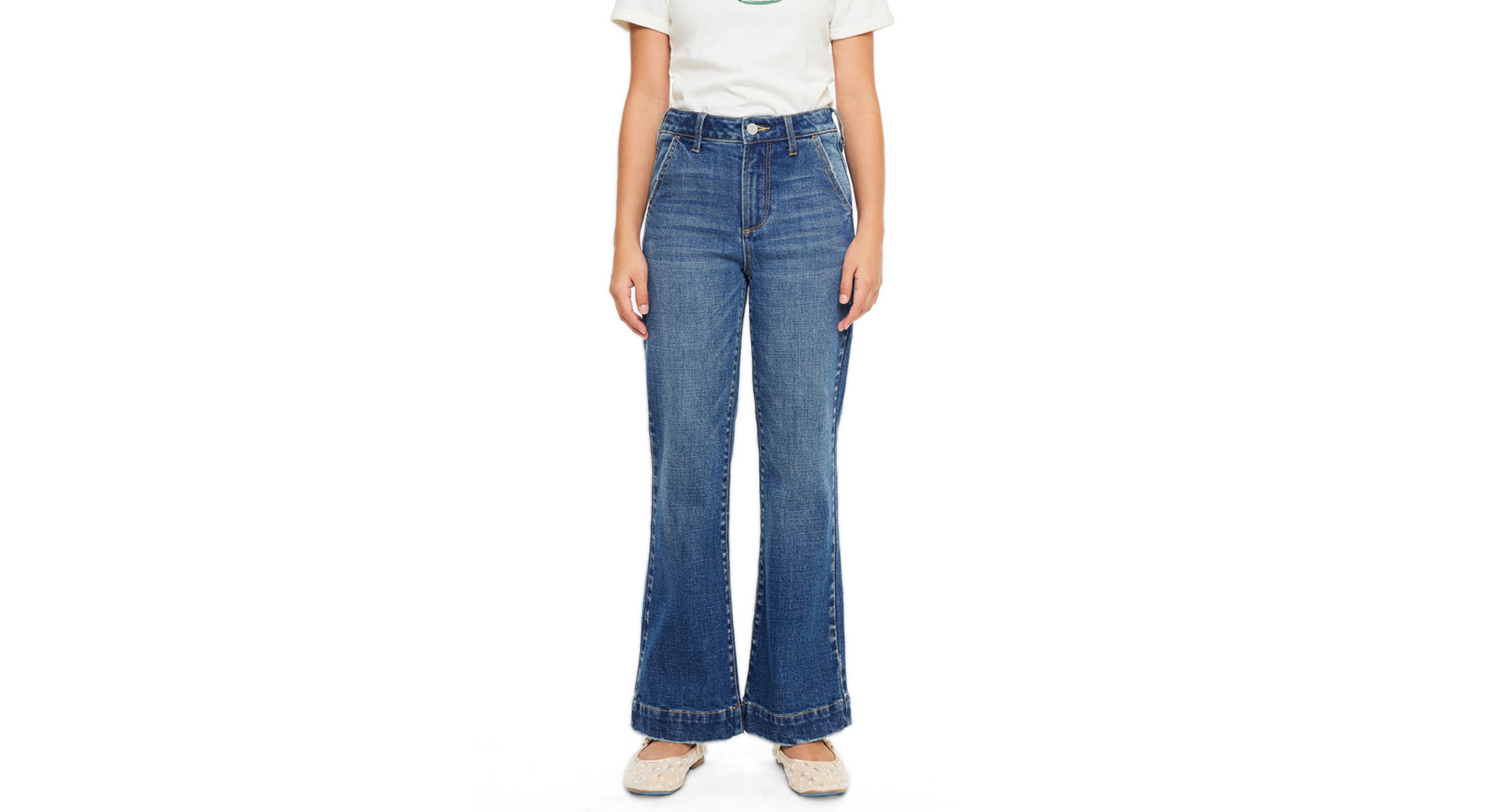 KanCan Big Girls 5-16 Tini High Rise Wide Leg Trouser Jeans