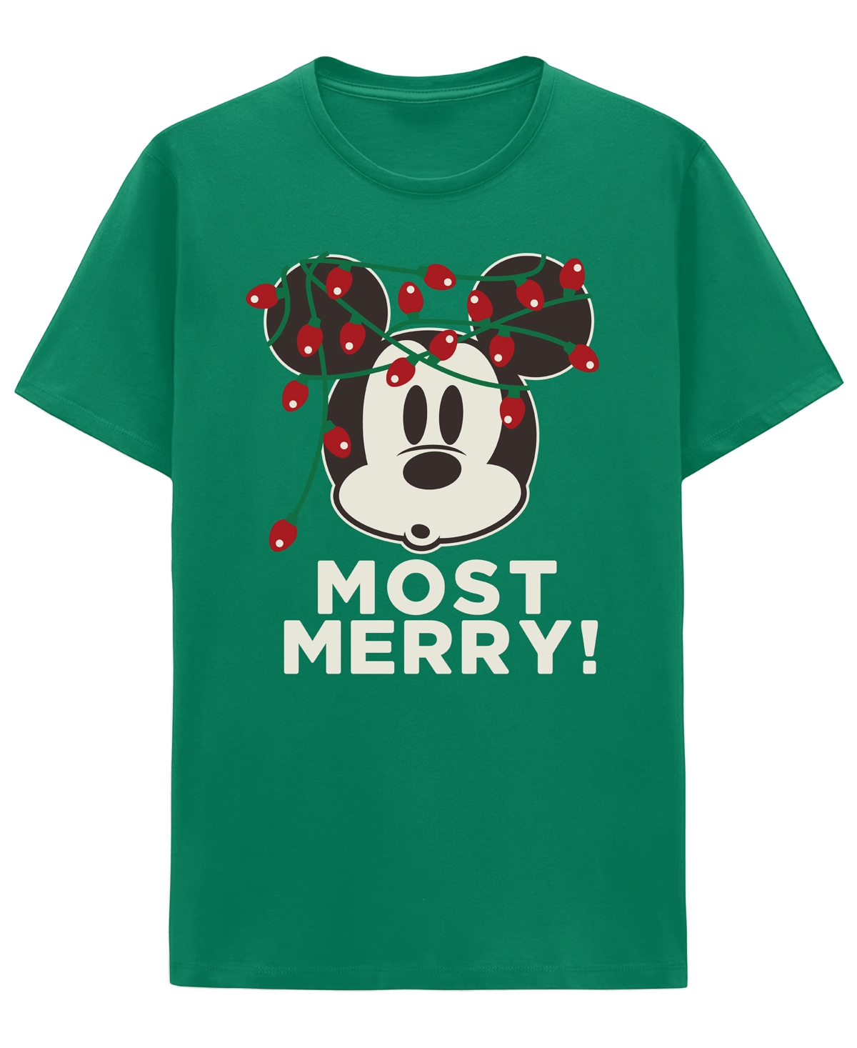 Hybrid Apparel Men's Mickey Most Merry Classic-Fit Crewneck T-Shirt