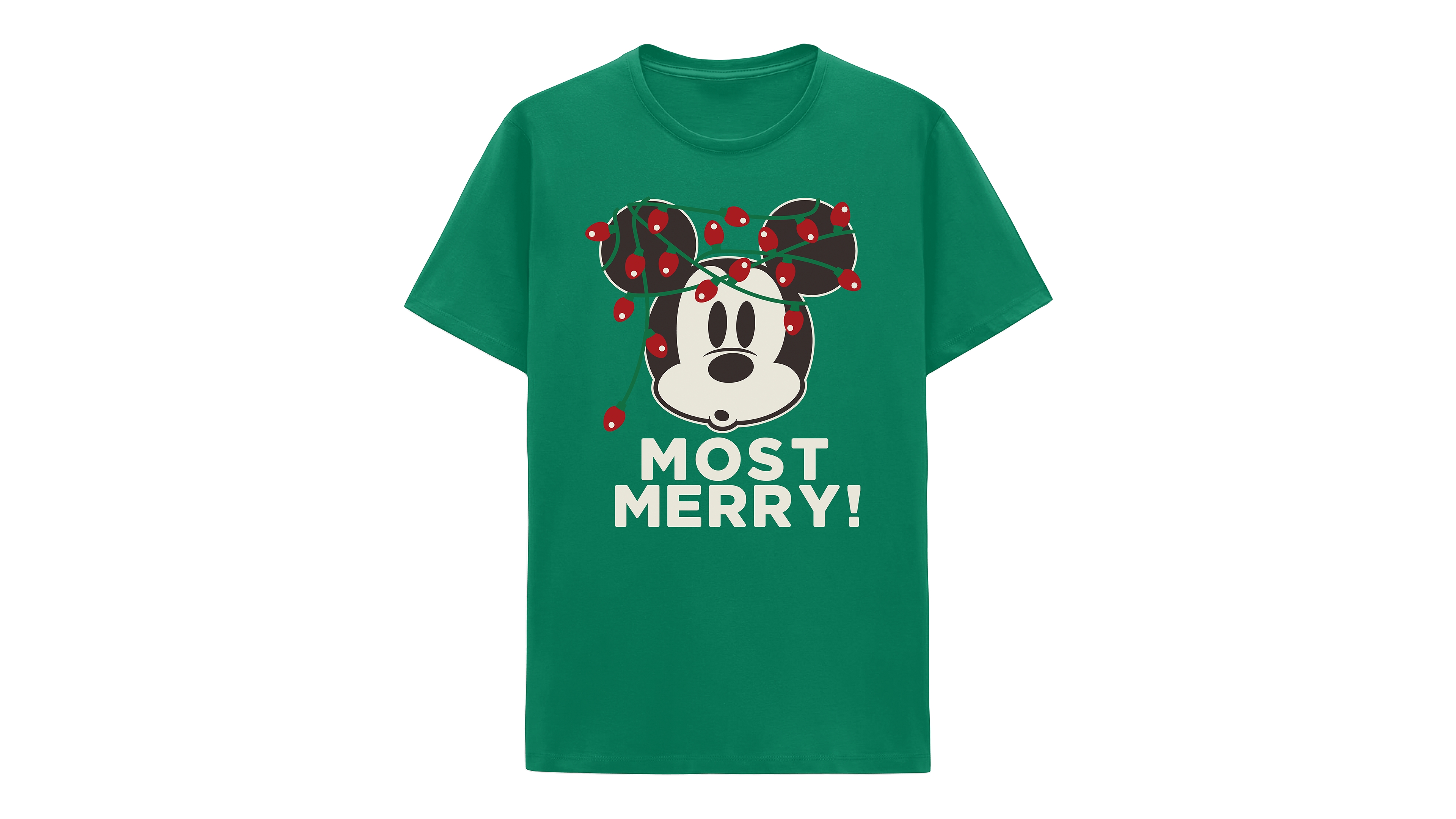 Hybrid Apparel Men's Mickey Most Merry Classic-Fit Crewneck T-Shirt