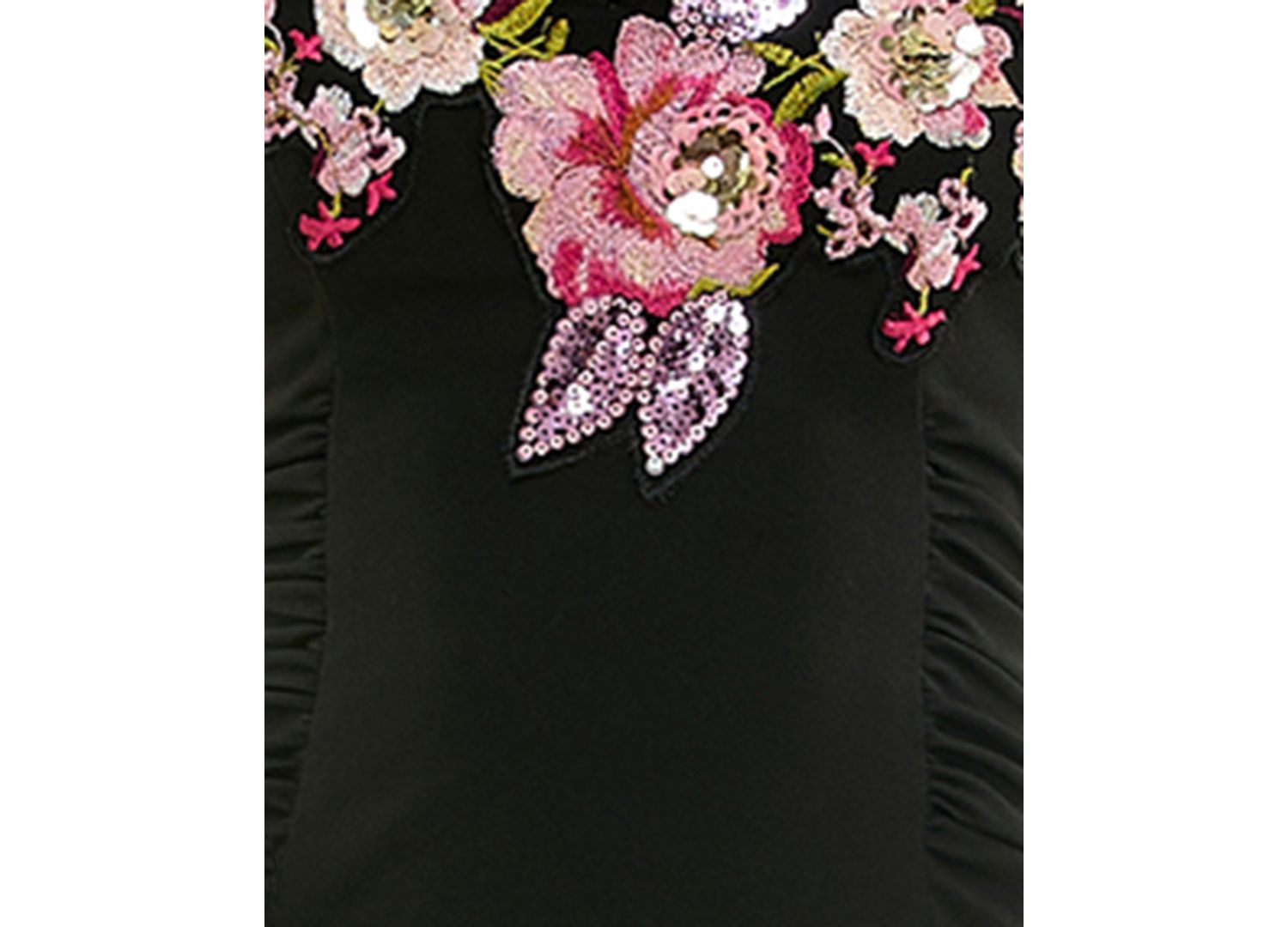 Women's Embroidered Scuba Bodycon Sweetheart Side-Slit Gown
