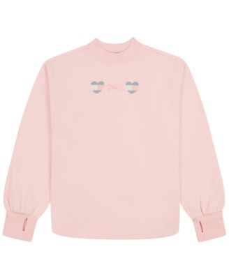 Girls' 4-16 Mock-Neck Drop-Shoulder Ribbed-Thumbhole Cuffs Sweatshirt