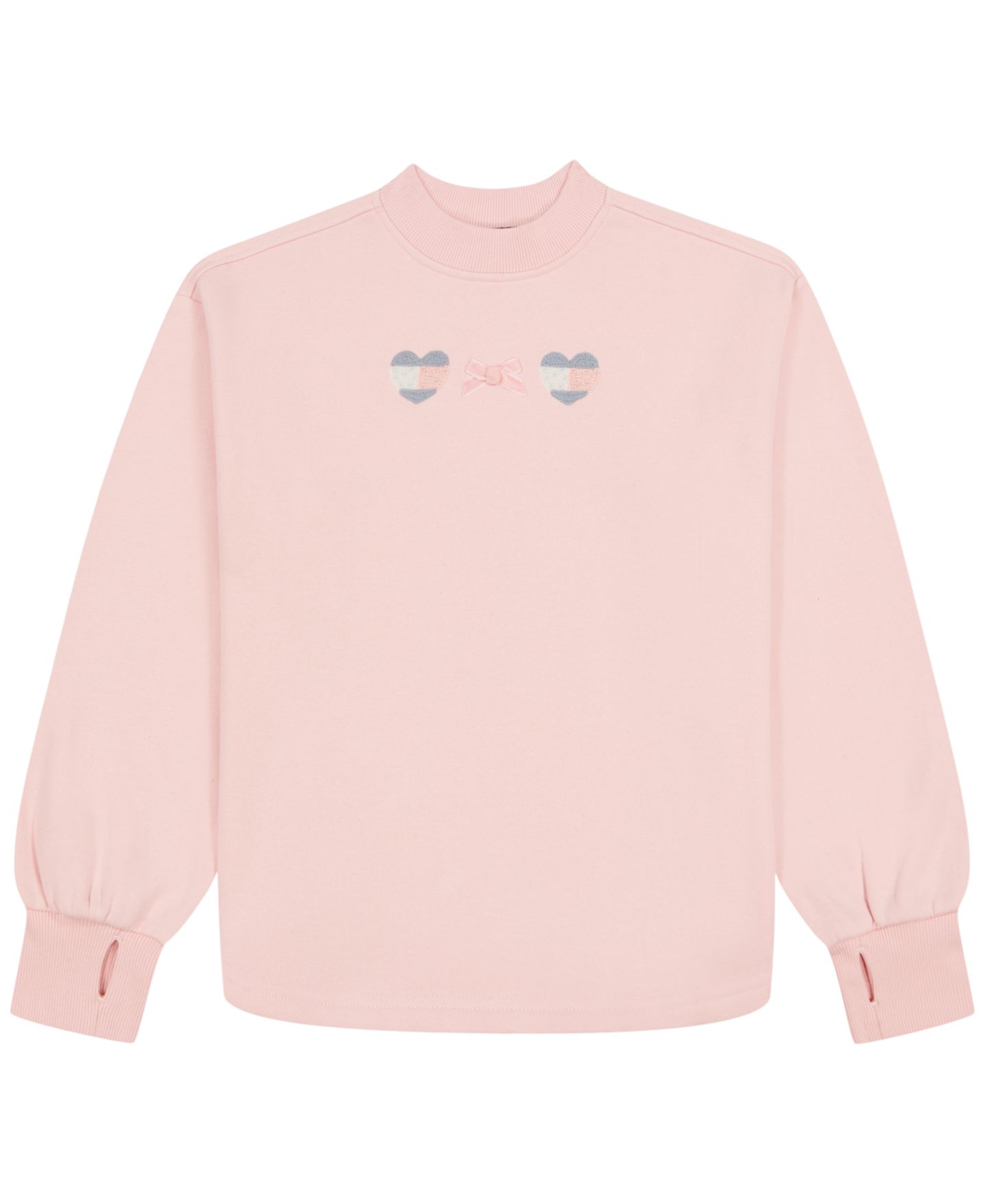 Толстовка Tommy Hilfiger Mock-Neck Drop-Shoulder Ribbed-Thumbhole Cuffs для девочек, цвет: Lotus — фото 1