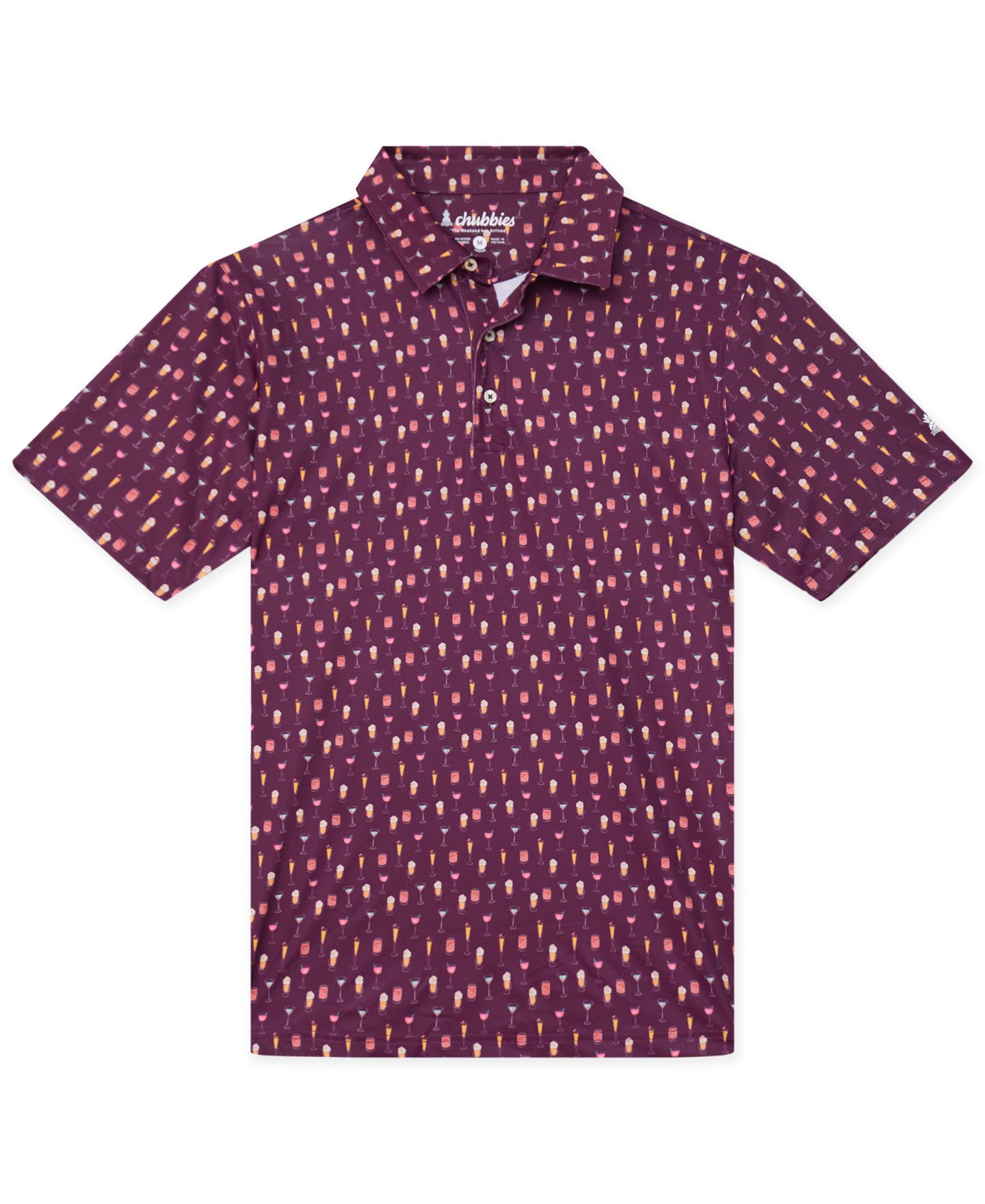 Мужское поло Chubbies The Clink About It Performance Short-Sleeve Polo Shirt, цвет: Тёмный фиолетовый — фото 1