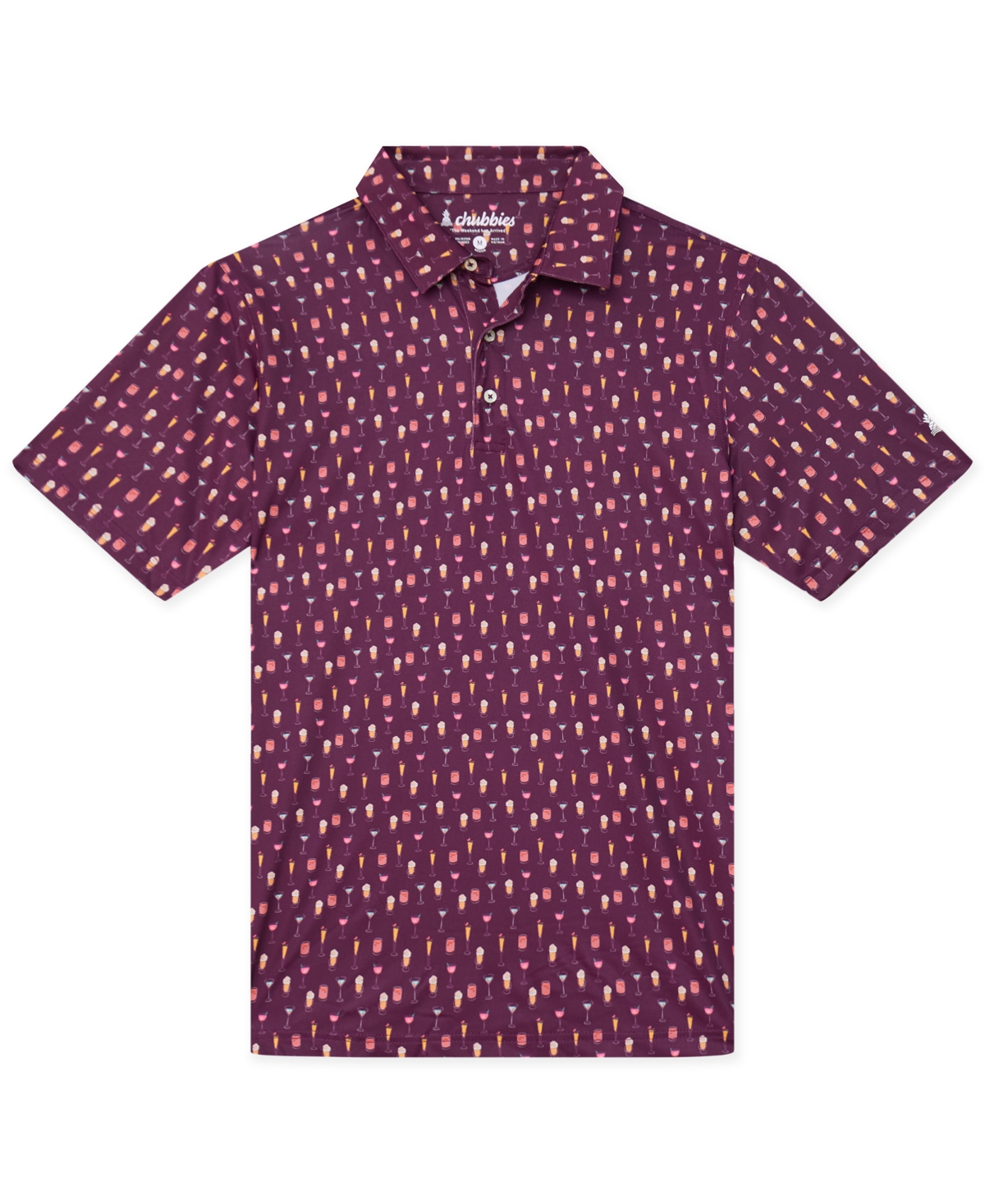 Chubbies Men's The Clink About It Performance Short-Sleeve Polo Shirt - Dark Purple