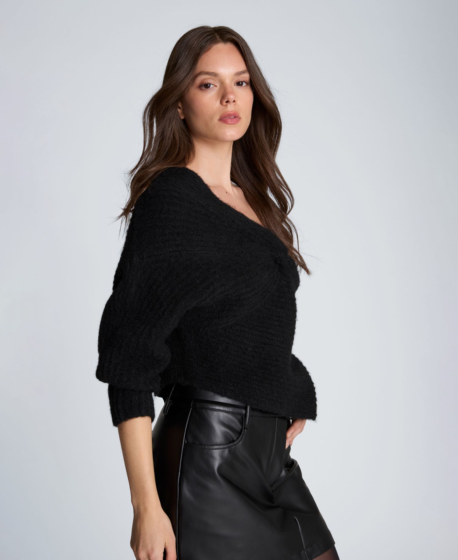 Women's Asymmetric Twist Neck Sweater