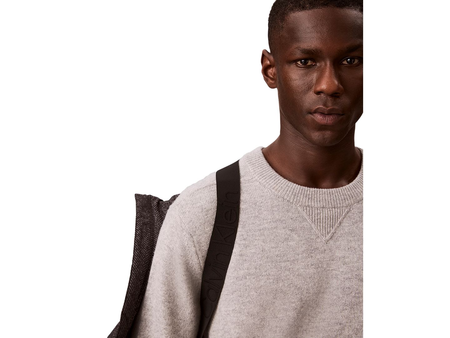 Мужская куртка Calvin Klein Puffer Herringbone Down, цвет: Угольный меланжевый — фото 7